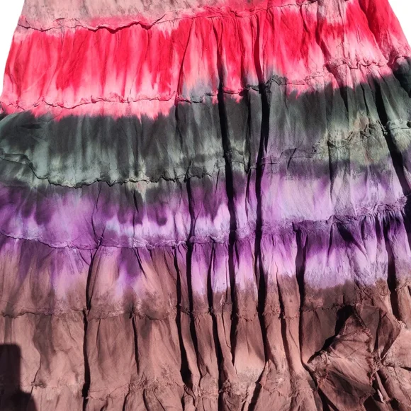 Multicolor Tiered Women's Skirt - Picture 3 of 5
